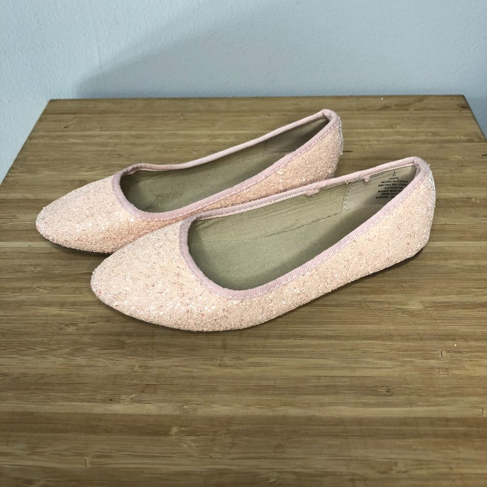 Old Navy Girls Size 2 Casual Flat Pink Glitter
